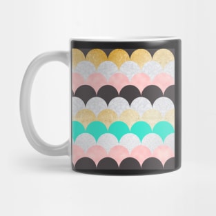 Gold, Pink and Marble Scales Pattern Mug